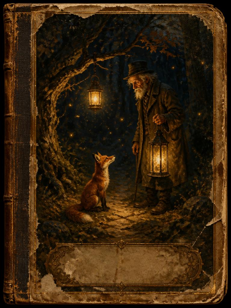 The Fox and the Lantern-Keeper — weathered storybook cover