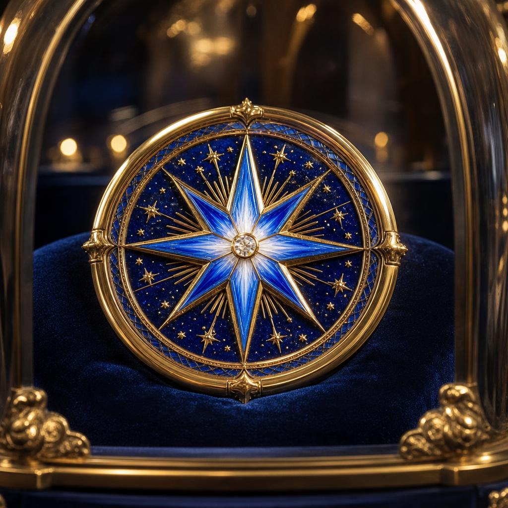 The Second Star — extreme close-up inside a glass museum case