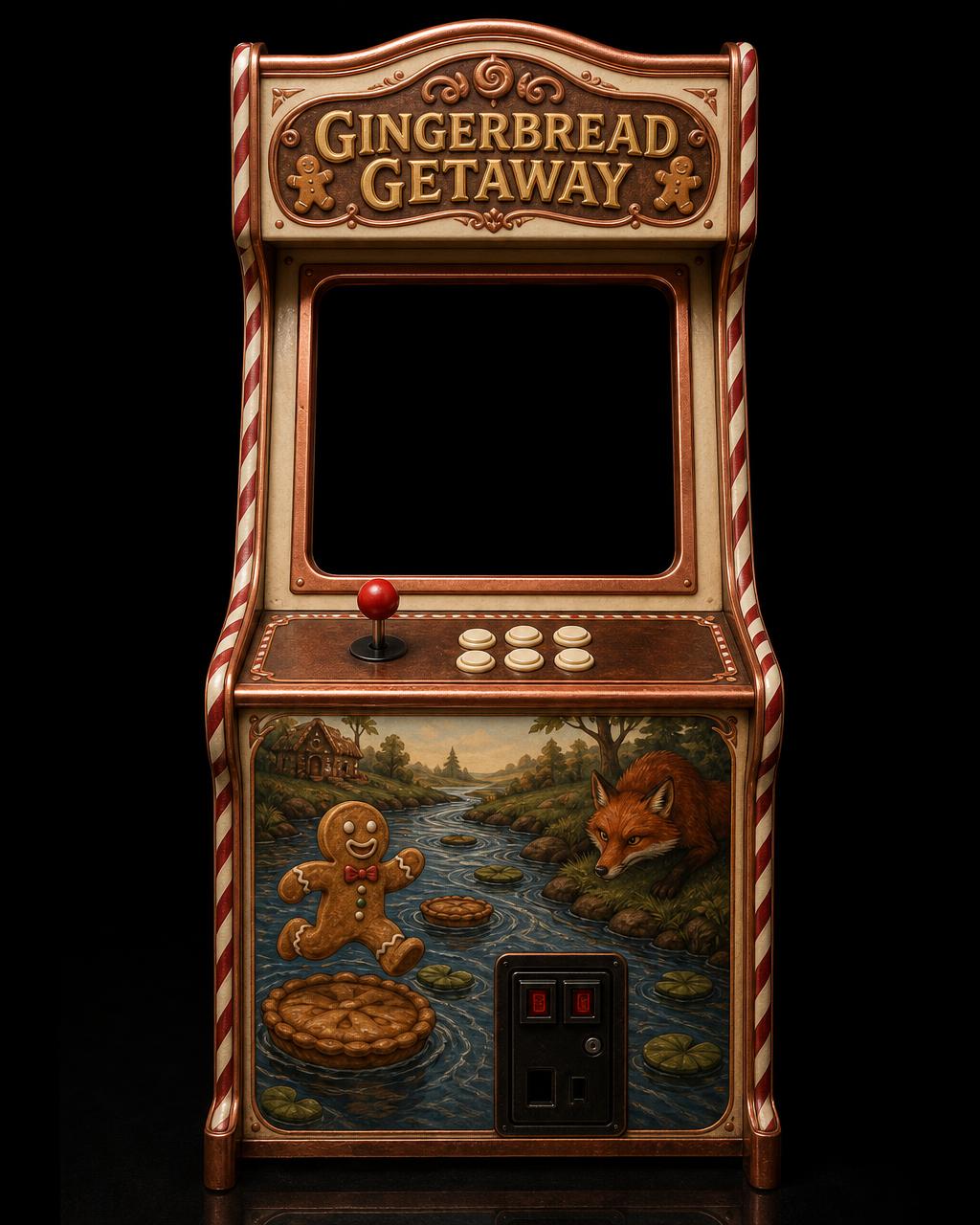 Gingerbread Getaway arcade cabinet