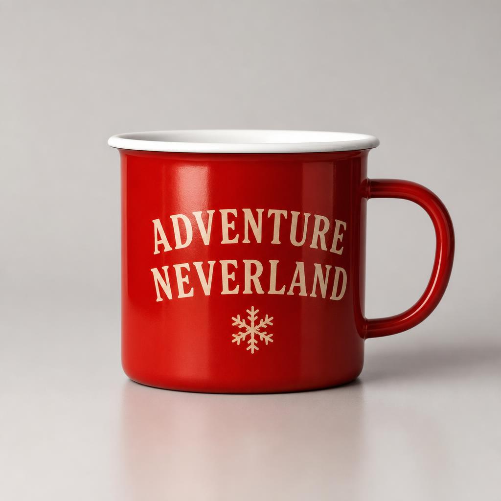 Adventure Neverland Enamel Mug — Red