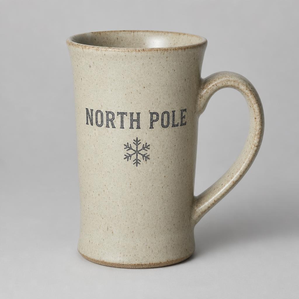 North Pole Mug — Speckled Cream Tall
