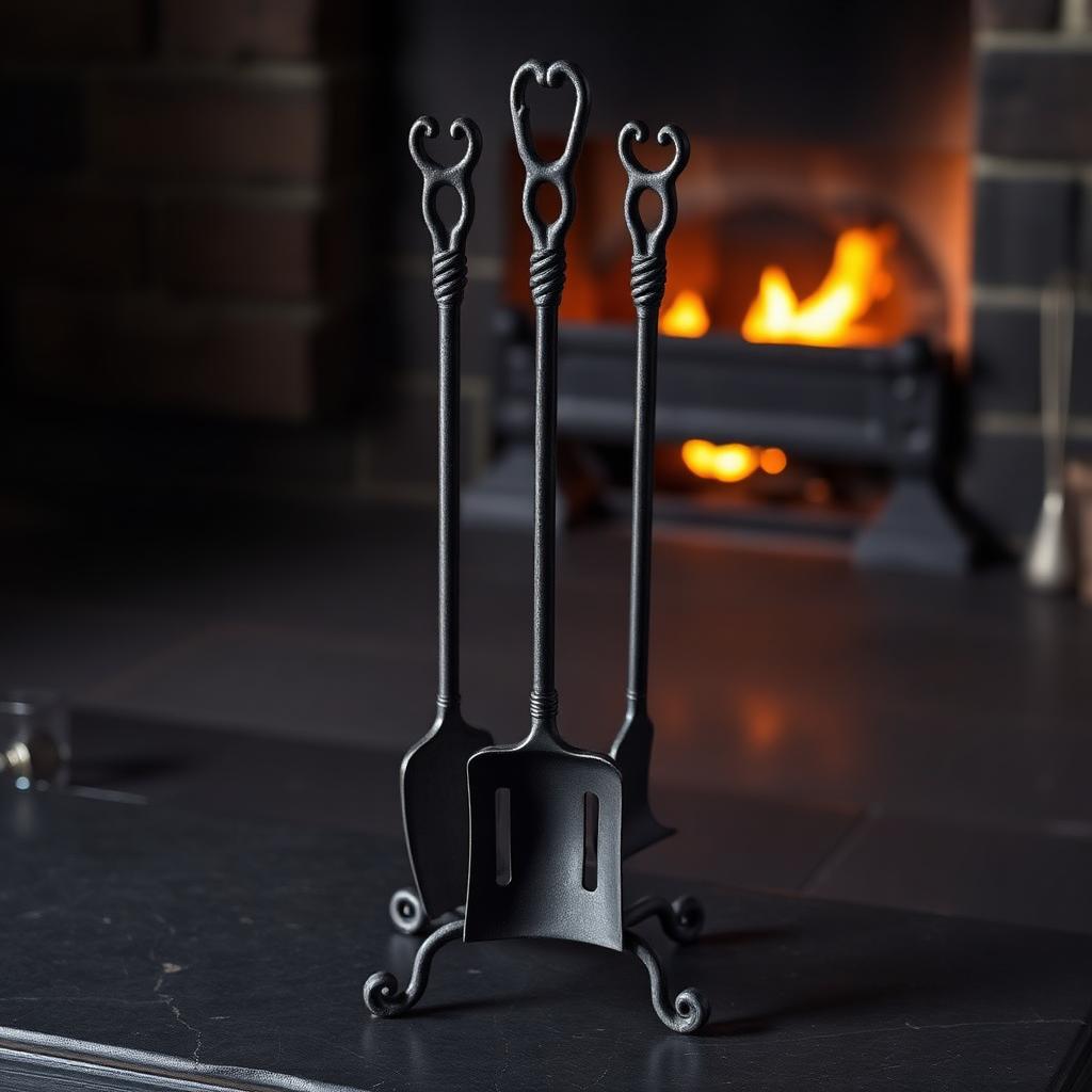 Poker, Tongs & Brush Set
