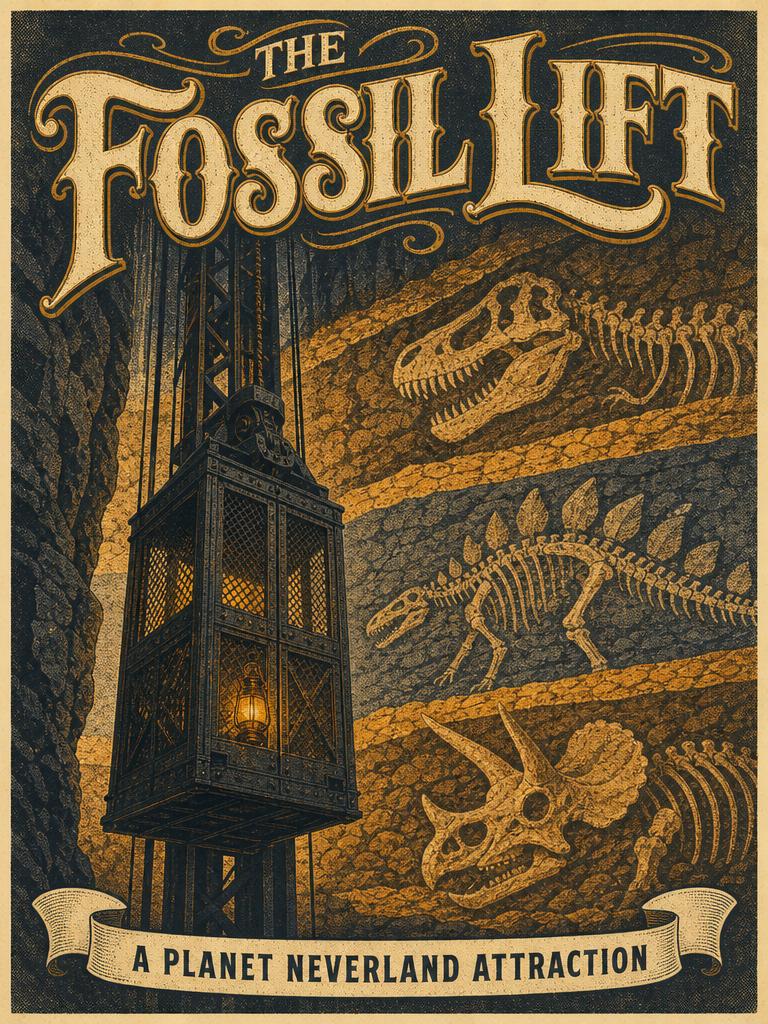 The Fossil Lift attraction poster