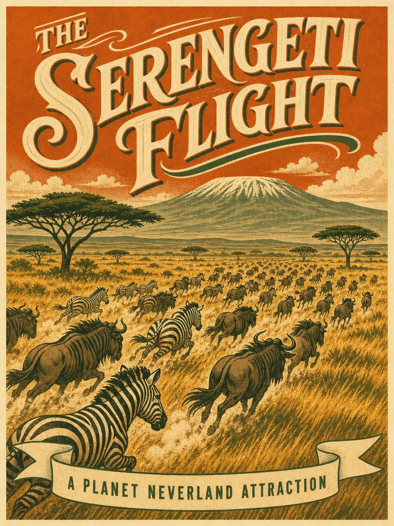 The Serengeti Flight attraction poster