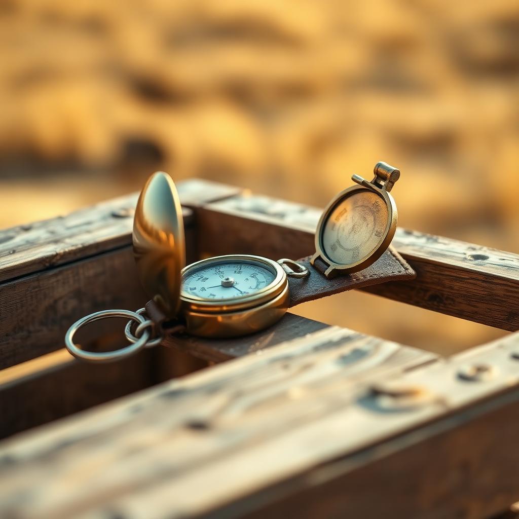 Brass Keyring Compass
