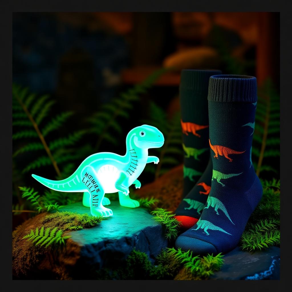 Glow Dino Socks (2 pairs)