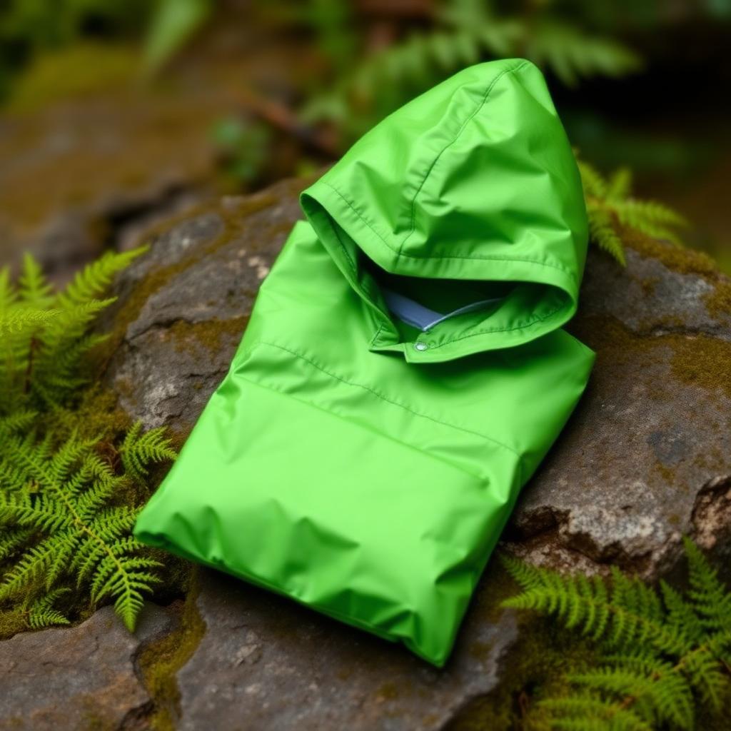 Scale-Print Rain Poncho