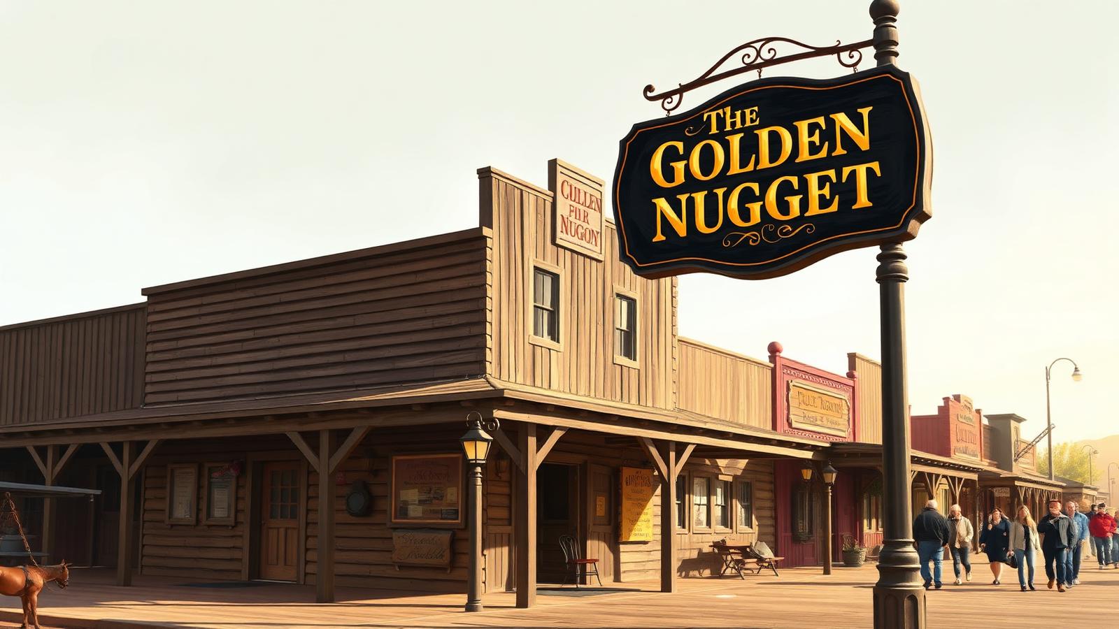 The Golden Nugget saloon at golden hour.