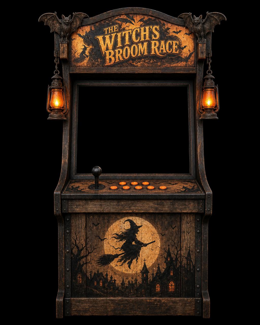 The Witch's Broom Race arcade cabinet